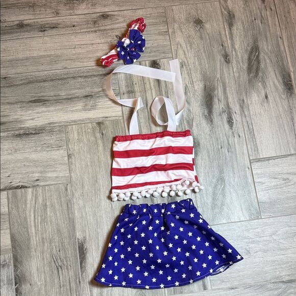 Patriotic Baby Outfit with Headband 3-6M - Picture 6 of 7